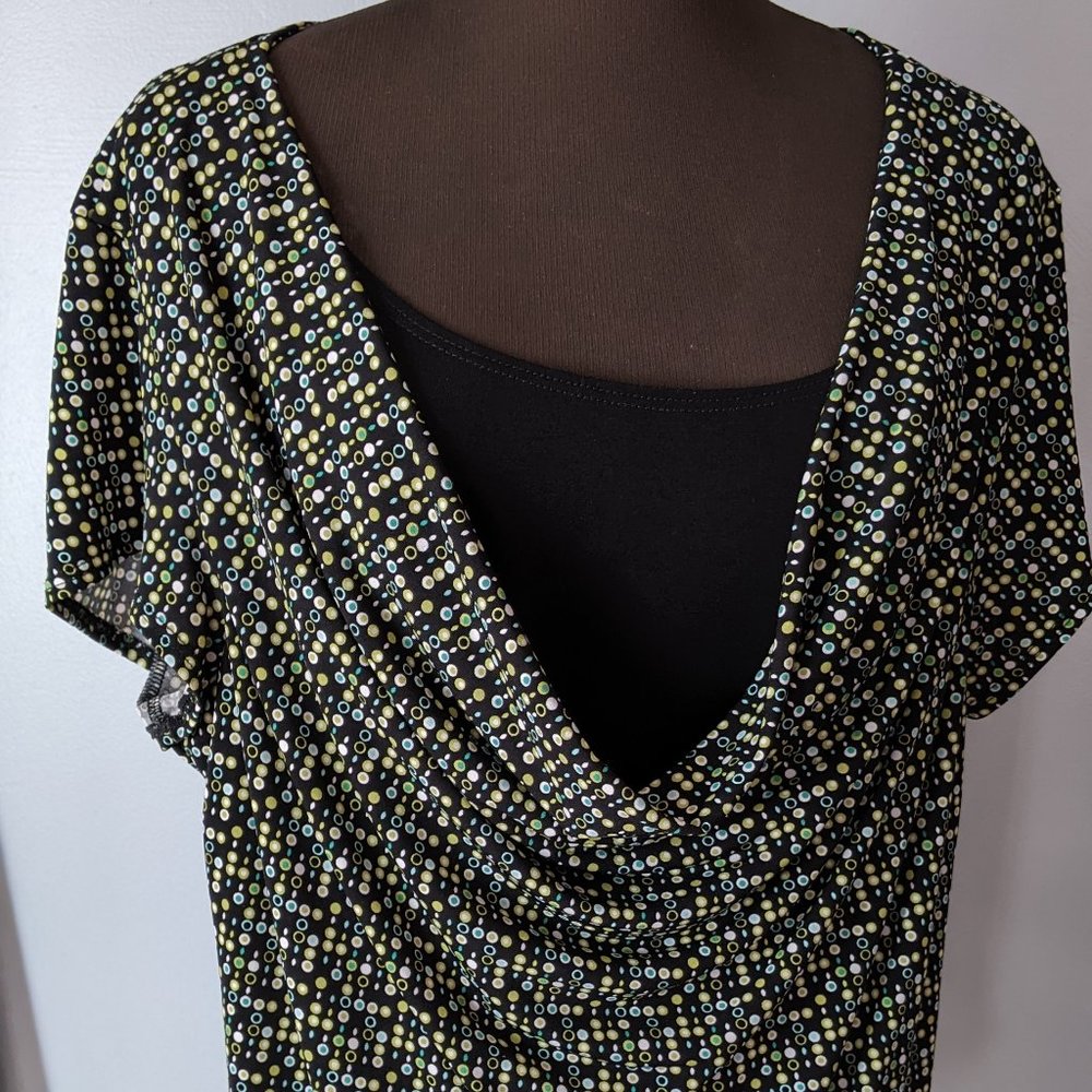 Briggs New York Women's Short Sleeve Blouse Size XL Multi Color